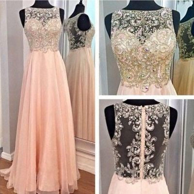 pink prom dress, long prom dress, chiffon prom dress, cheap prom dress,A-line prom dress,BD009