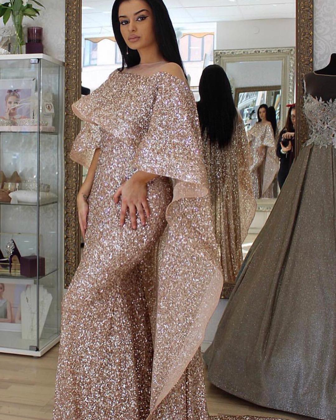 Shining Prom Dress, Crystal Sequin Evening Dress, BH91304