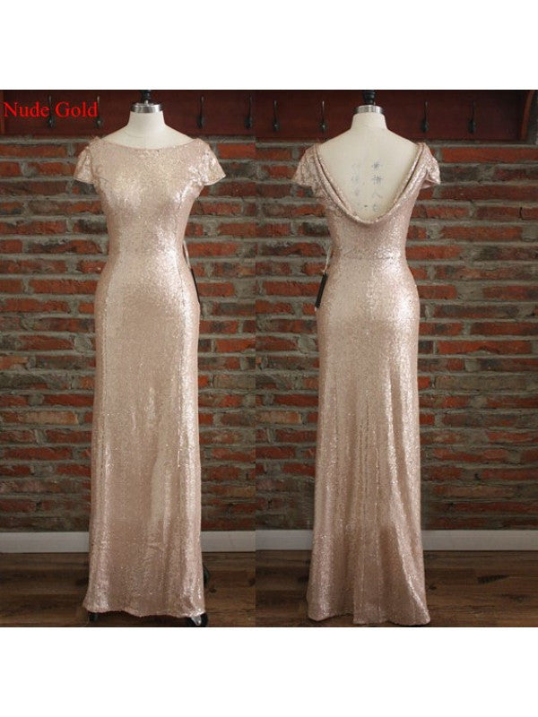 nude gold bridesmaid dress,Long bridesmaid dress,sequin bridesmaid dress,sparkle bridesmaid dress,BD821