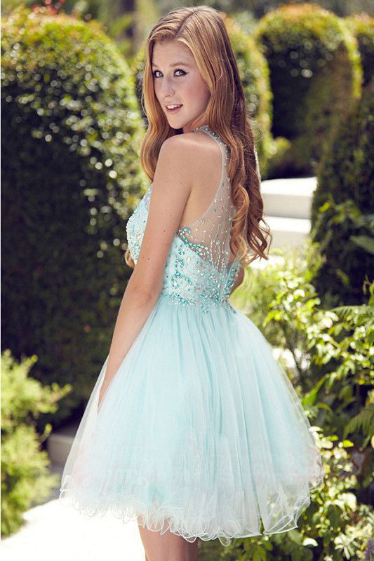 light blue prom dress,Homecoming dress,short prom Dress,charming prom dress,Party dress for girls,BD1503