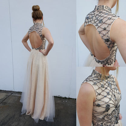 Back Hollow Prom Dresses,New Arrival Prom Dress,High Neck Prom Dresses,Prom Dress,Cheap Prom Dresses,PD00107
