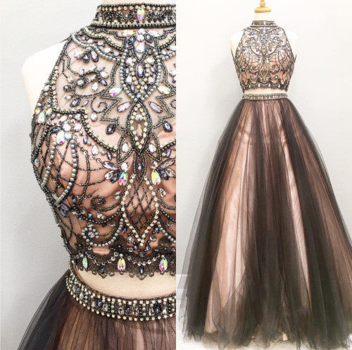 A-line Prom Dresses,Two Pieces Prom Dress,Gorgeous Prom Dress,High Quality Prom Dress,Long Prom Dress,PD0081