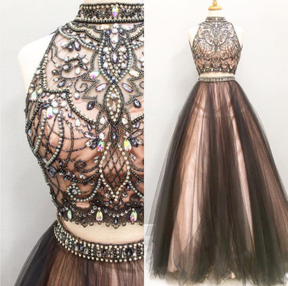 A-line Prom Dresses,Two Pieces Prom Dress,Gorgeous Prom Dress,High Quality Prom Dress,Long Prom Dress,PD0081