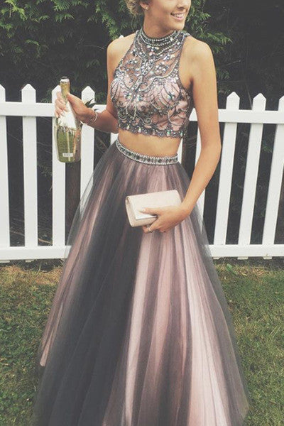A-line Prom Dresses,Two Pieces Prom Dress,Gorgeous Prom Dress,High Quality Prom Dress,Long Prom Dress,PD0081
