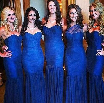 Royal blue bridesmaid dress,long bridesmaid dress,sheath bridesmaid dress,Cheap bridesmaid dress,BD120