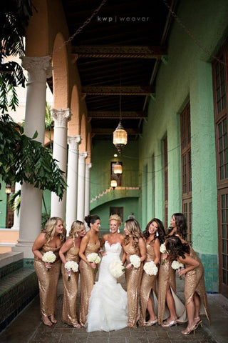 Sequin Bridesmaid Dresses,Off-shoulder Bridesmaid Dress,Side Slit Bridesmaid Dress,Cheap Bridesmaid Dresses,PD00182