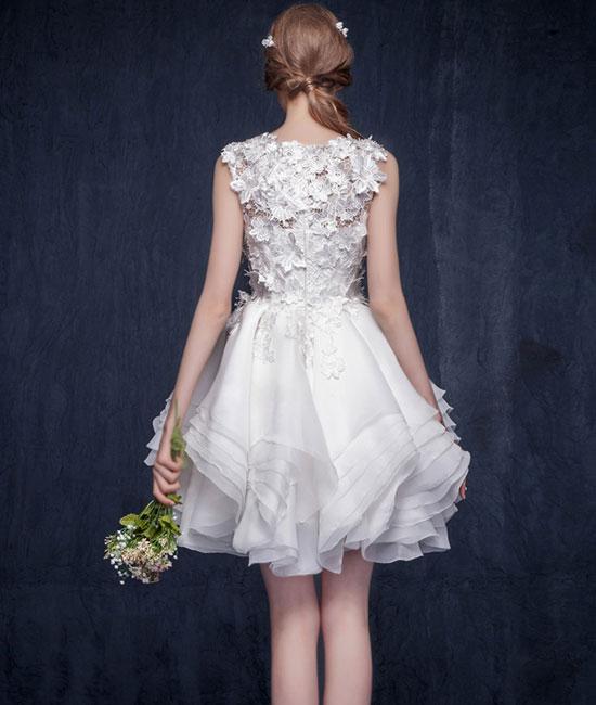 Pink Lace Short Prom Dresses. Pink Homecoming Dresses,PD4558949
