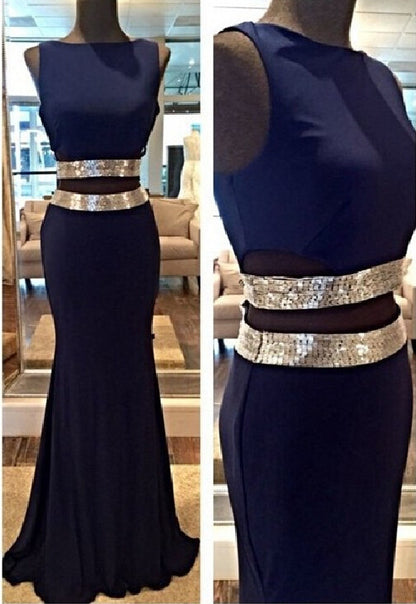 navy blue prom dress,long Prom Dress,mermaid prom dress,charming evening dress,simple prom dress,BD2715