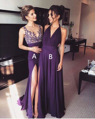 Elegant Prom Dresses,A-line Prom Dress,Sleeveless Prom Dress,High Quality Prom Dress,V-neck Prom Dress,PD0054