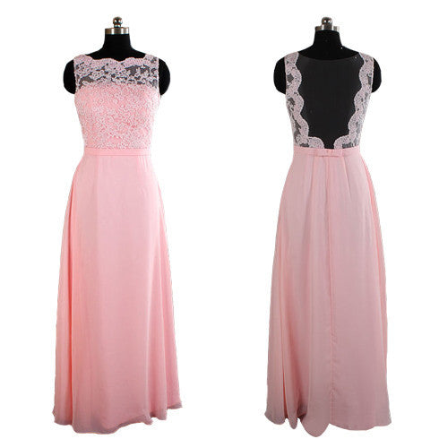 pink bridesmaid dress,Long bridesmaid dress,lace bridesmaid dress,cheap prom dress,BD448