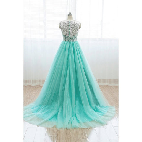 Mint Prom Dress,A-line Prom Dress,Tulle Prom Dress,A-line prom dress,Party dress gown,BD111