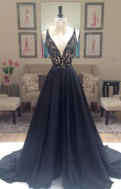 black prom Dress,charming Prom Dress,A-line prom dress,evening prom dress,long prom dress,BD611