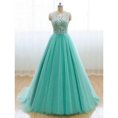 Mint Prom Dress,A-line Prom Dress,Tulle Prom Dress,A-line prom dress,Party dress gown,BD111