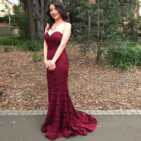 Strapless Bridesmaid Dresses,Mermaid Bridesmaid Dress,Sleeveless Bridesmaid Dress,Cheap Bridesmaid Dresses,Lace Bridesmaid Dress,PD00116