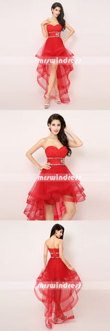 High Low Short Red Prom Dresses,Homecoming Dresses,AJ014