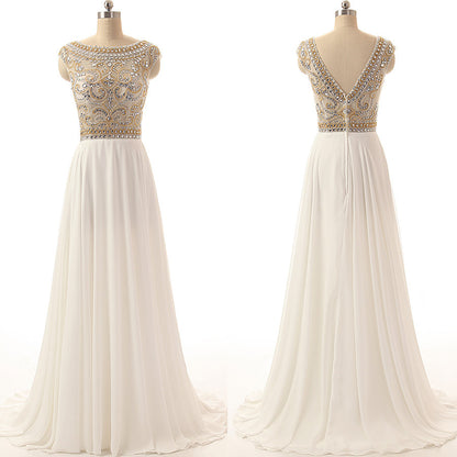long prom dress,charming Prom Dress,white prom dress,formal party dress,BD1275