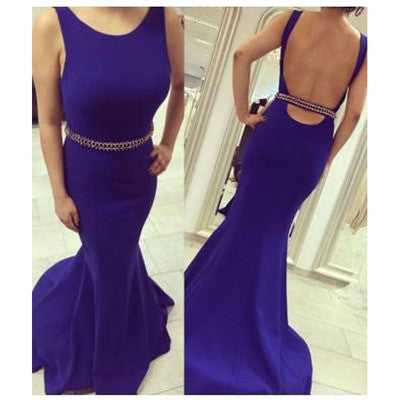 purple Prom Dress, Long Prom Dress, backless Prom Dress, mermaid Prom Dress,BD771