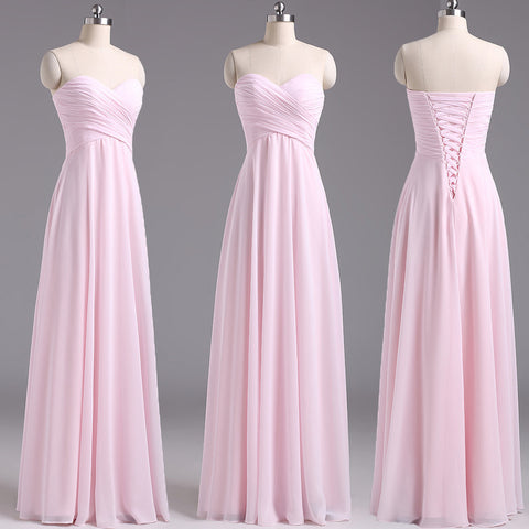 long bridesmaid Dress, pink bridesmaid Dress, chiffon bridesmaid Dress, cheap bridesmaid Dress, BD1644