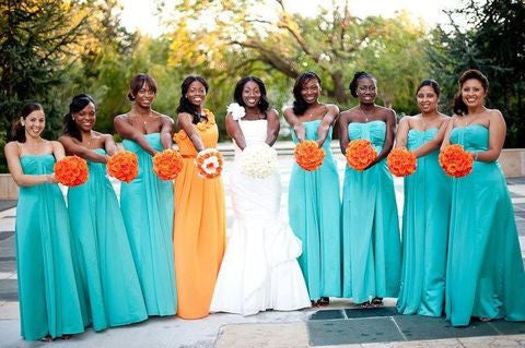 blue bridesmaid dress,long bridesmaid dress,chiffon bridesmaid dress,Off-shoulder bridesmaid dress,BD1631