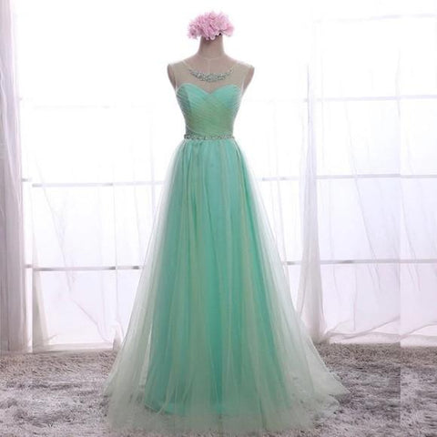 Prom Dresses Tulle A-line Scoop Sequins Prom Dresses,PD4558997