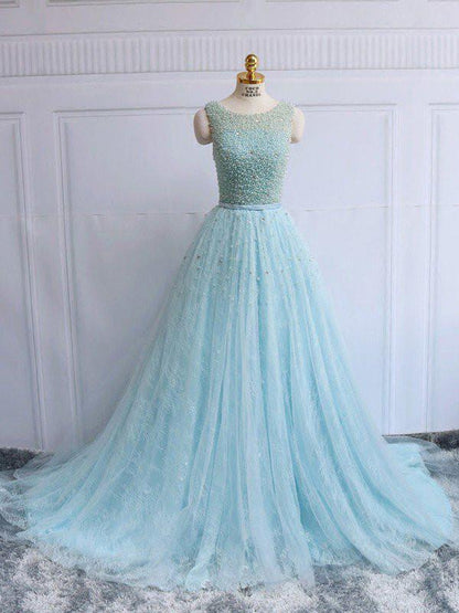 Prom Dresses, Long Lace Beading Lace-up Prom Dresses,PD4558996