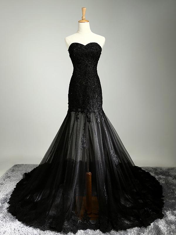 Black Sexy Prom Dresses Sweetheart Sheath,Column Prom Dress,Evening Dresses,PD4558702