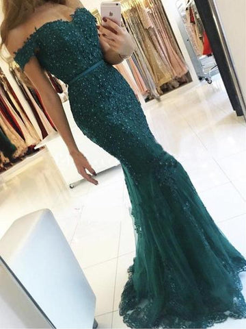 Sexy Prom Dresses Off-the-shoulder Prom Dresses,Mermaid Long Prom Dresses,PD4558927