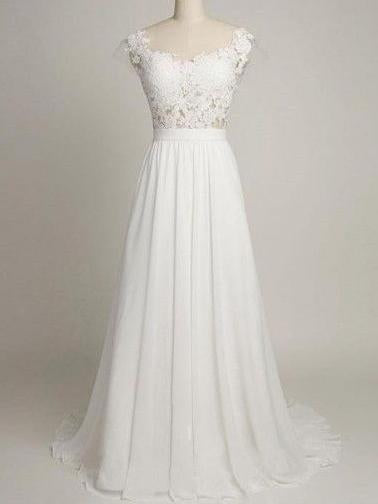 Cheap Prom Dress Square Short Train Ivory Long Prom Dress,PD4558926