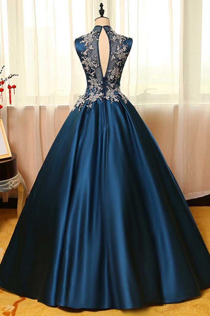 Prom Dresses High Neck Ball Gown Long Prom Dresses,PD4558974