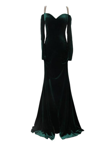 Sexy Prom Dresses,Velvet Hunter Long Prom Dresses,PD4558759