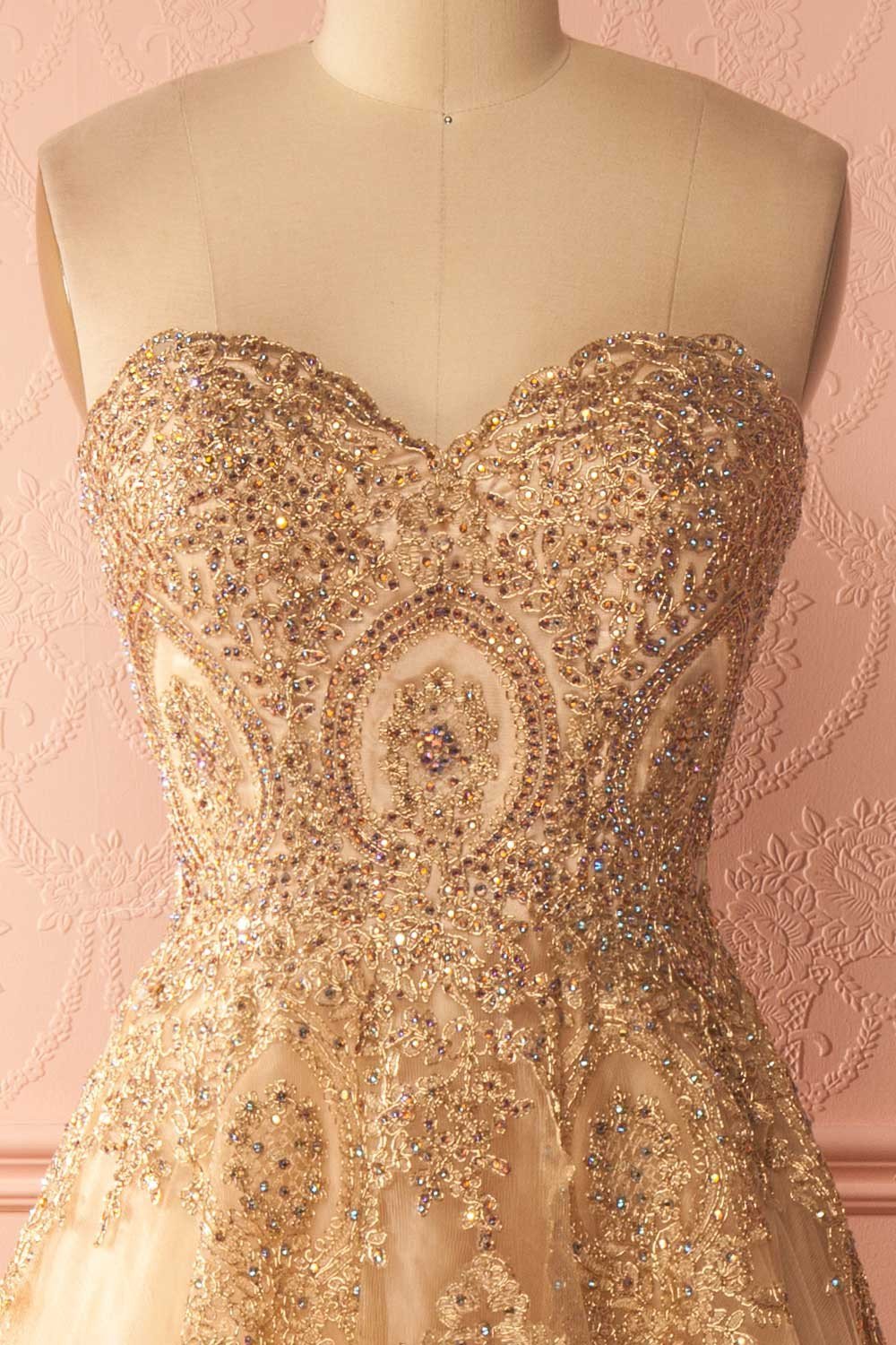 Beautiful Prom Dresses A-line Sweetheart Gold Lace-up Prom Dresses,PD4558925