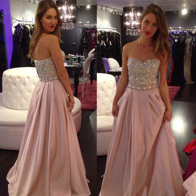 Pink prom dresses,Charming prom dresses, Long Evening Dresses,BD015