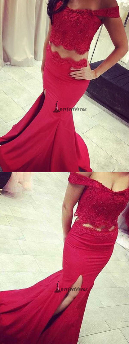 TrumpetMermaid Off-the-shoulder Floor-length Chiffon Prom Dresses,PD4558729