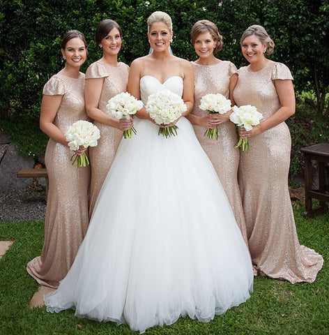 Sequin Bridesmaid Dresses,Cap Sleeve Bridesmaid Dress,Mermaid Bridesmaid Dress,Cheap Bridesmaid Dresses,New Arrival Bridesmaid Dress,PD00187