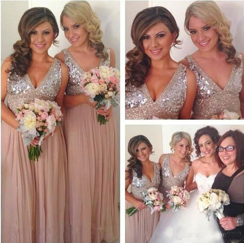 Sequin Bridesmaid Dresses,V-neck Bridesmaid Dress,A-line Bridesmaid Dress,Cheap Bridesmaid Dresses,New Arrival Bridesmaid Dress,PD00190