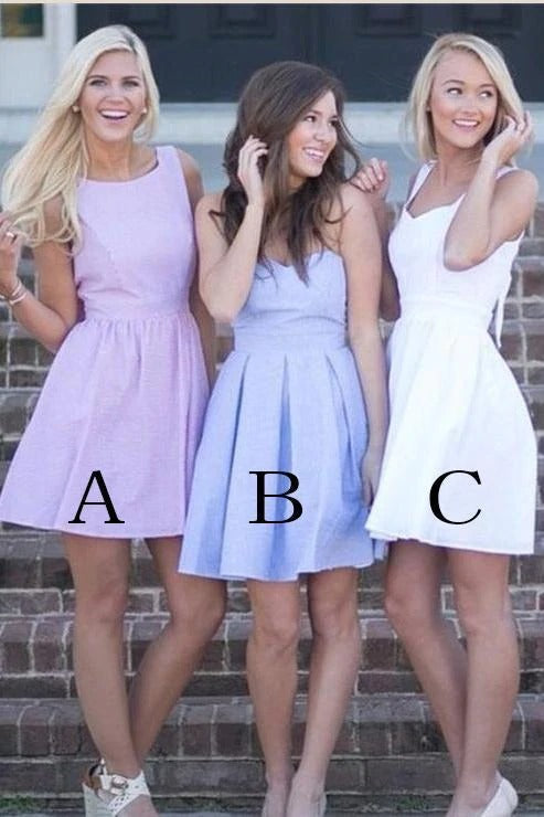 Simple Open Back Above Knee Cheap Short Prom Dress Lavender Open Back Party Dress BD22074