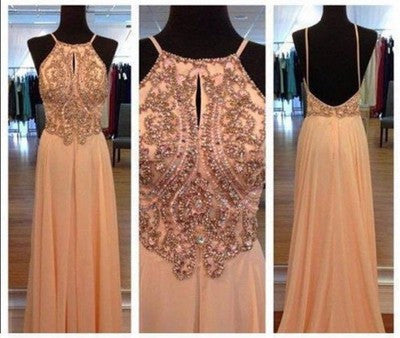 Blush Pink prom Dress,Charming Prom Dress,beading prom dress,Chiffon prom dress,evening dress,BD025