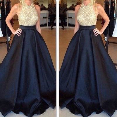 charming Prom Dresses,sparkle Prom Dress,black Prom dress,backless Prom Dress,long Prom Dress,BD1011