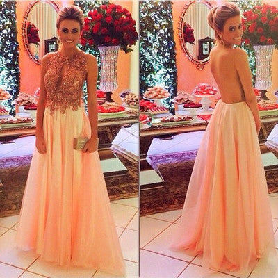 pink prom Dress,charming Prom Dress,backless prom dress,party dress,Long prom dress,BD1024
