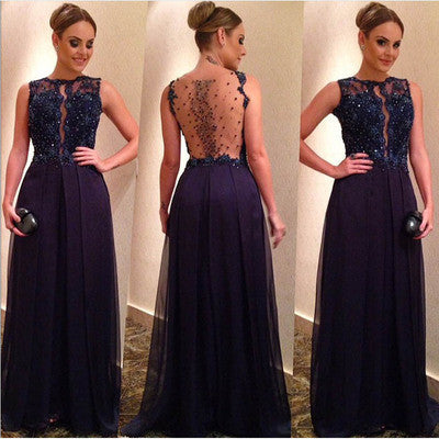 navy prom Dress,charming Prom Dress,long prom dress,formal prom dress,evening dress,BD1002