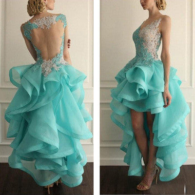 blue prom Dress,backless Prom Dress,puffy prom dress,long prom dress,BD902